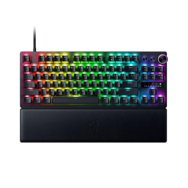 Razer Huntsman V3 Pro TKL Esports Gaming Keyboard: Analog Optical Switches – Razer Snap Tap – Rapid Trigger – Adjustable Actuation – Media Keys & Dial – Doubleshot PBT Keycaps – Wrist Rest – Black