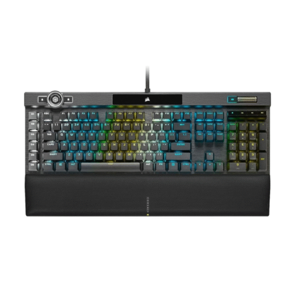 Corsair K100 RGB Mechanical Gaming Keyboard - Cherry MX Speed RGB Silver Keyswitches, PBT Double-Shot Keycaps, Elgato Stream Deck and iCUE Compatible, QWERTY NA Layout - Black (Without Box)