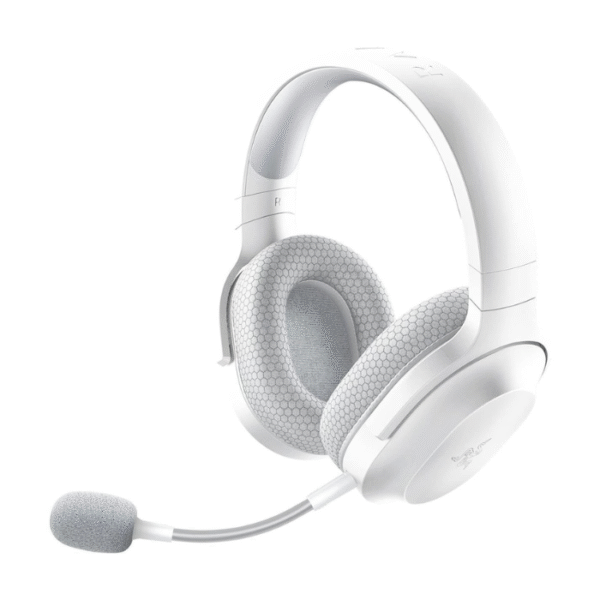 Razer Barracuda X (2022) Wireless Gaming & Mobile Headset (PC, PlayStation, Switch, Android, iOS): 2.4GHz Wireless + Bluetooth, Lightweight, 40mm Drivers, Detachable Mic, 50 Hr Battery - White (Brown Razer Box)